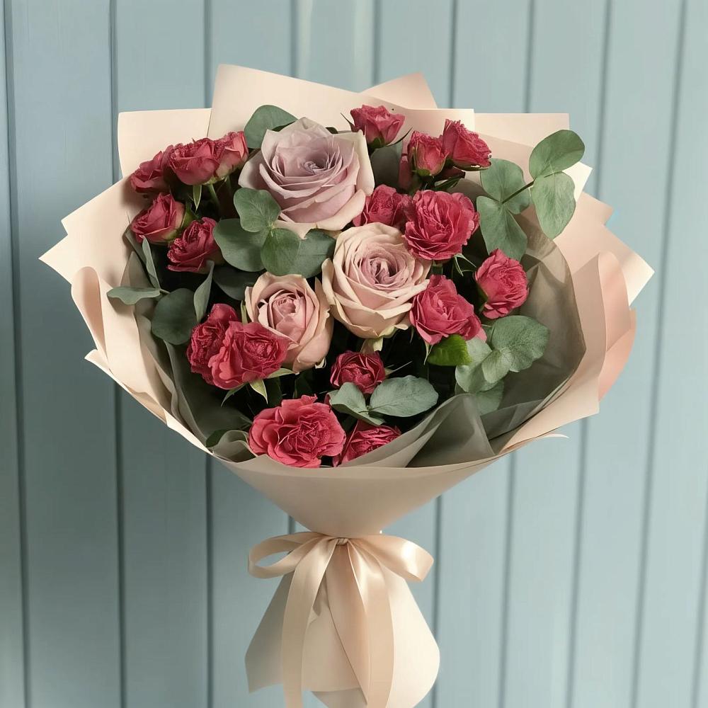 Букет цветов из: Гвоздики и Розы в Северном Оренбургской области