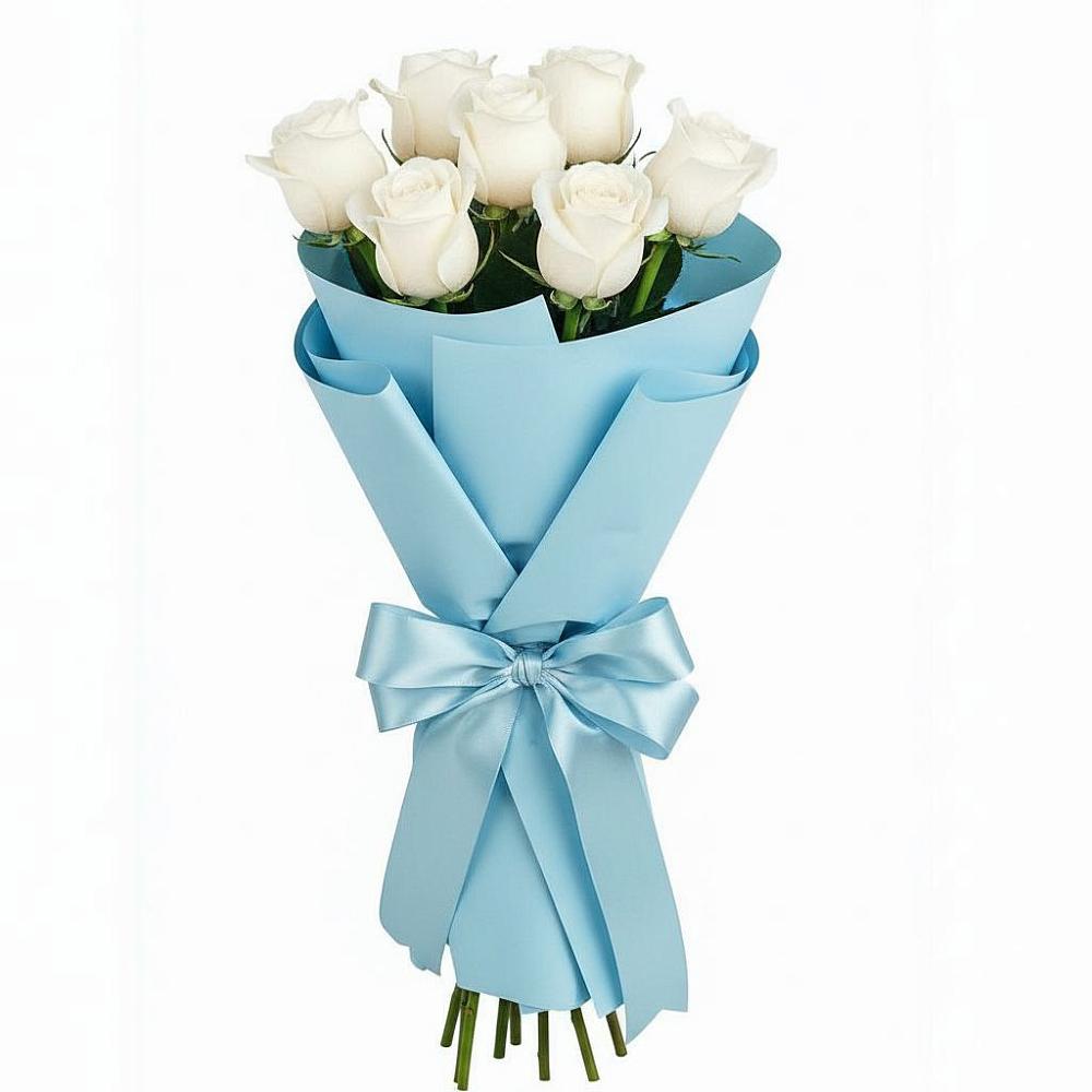 Букет 7 белых роз Проуд в Северном Оренбургской области