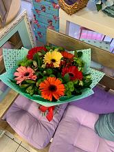 Букет цветов из:  Герберы, Хризантемы и Альстромерии #REPLACE_PRED# Северном Оренбургской области
