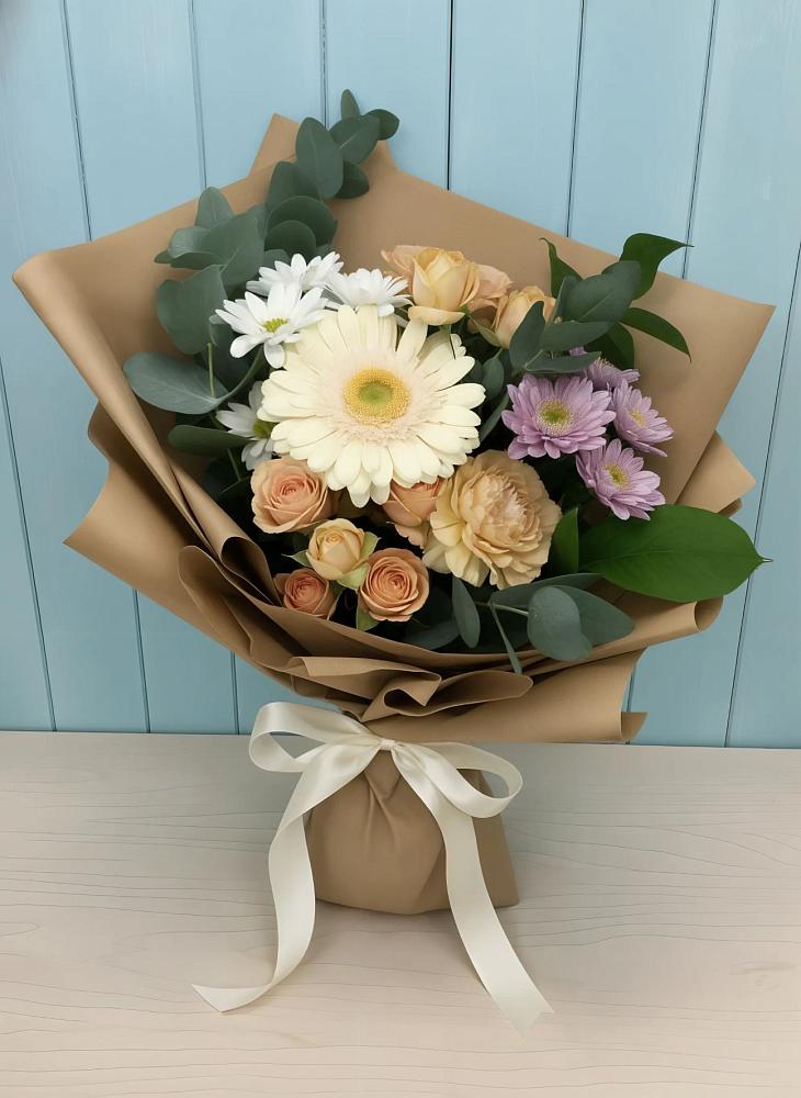 Букет цветов из: Герберы и Хризантемы в Северном Оренбургской области