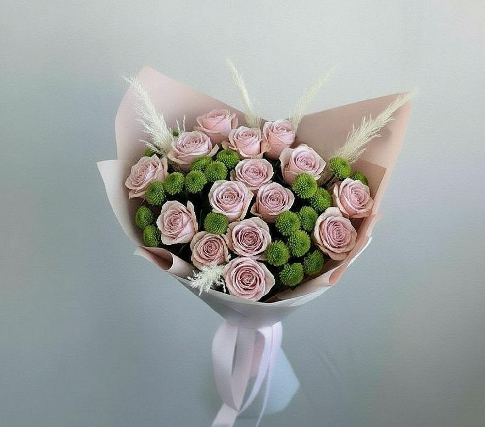 Букет цветов из: Розы и Хризантемы в Северном Оренбургской области