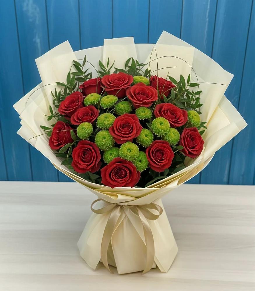 Букет цветов из: Розы и Хризантемы в Северном Оренбургской области